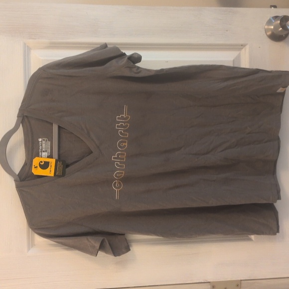 Carhartt Women's Olive V-Neck Tee - Picture 2 of 6